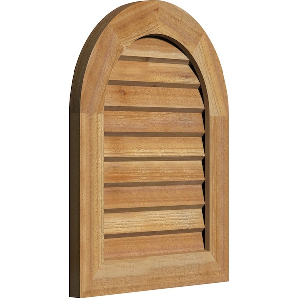 Round Top Gable Vnt Non-Functional Western Red Cedar Gable Vnt W/Decorative Face Frame, 28W X 26H